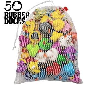 New Big bag of 50 assorted rubber ducks.  By Kicko toys.